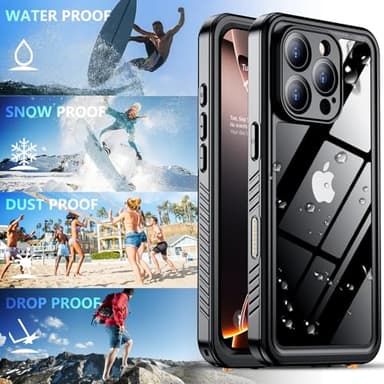SPIDERCASE for iPhone 16 Pro Max Case Waterproof, [12FT Military Drop Proof] [IP68 Waterproof] [Full Body Protection] Heavy Duty Protective Cover for iPhone 16 Pro Max 6.9”, Black - Image 7