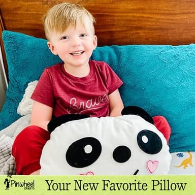 Pinwheel Crafts Beginner Sewing Kit for Kids 8-12 - Easy DIY Panda Pillow Kit - Learn to Sew - Kids Sewing Craft Gifts - Make Your Own Stuffed Animal Panda Plush Toy - Image 5