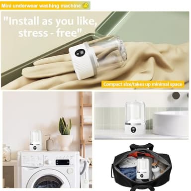 Portable Washing Machine, Underwear Washer, Small Washing Machines, Mini Washing Rechargeable Cordless Washing-Machine, Laundry Cup for Bra, Underwear, Socks (white) - Image 8