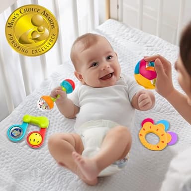 iPlay, iLearn 10pcs Baby Rattles Toys Set, Infant Grab Shake Rattle, Easy Hold Sensory Teether, Babies Development Learning Music Toy, Newborn Shower Birthday Gift 1 2 3 4 5 6 7 9 10 12 Month Boy Girl - Image 6