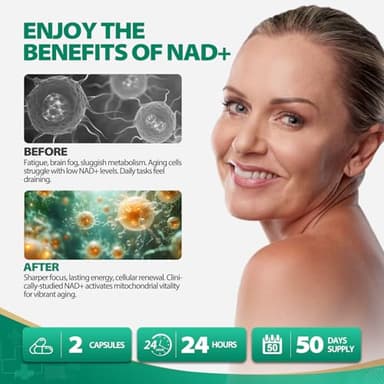 BURMINY NAD Supplement, NAD Nicotinamide Riboside Resveratrol 900mg - NMNH Supplement Alternative - High Purity Liposomal NR Supplements for Anti-Aging, Energy, Focus - 50 Day Supply - Image 7