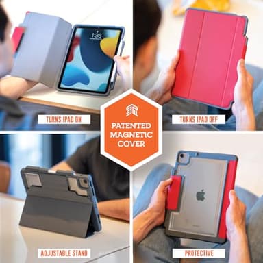 STM Dux Plus for iPad Air 11" (M3 2025, M2 2024/10.9" 5th/ 10.9" 4th Gen): Ultra Protective, Lightweight with Clear Back, Apple Pencil Holder, Battery Saving On/Off Cover - Black - Image 5