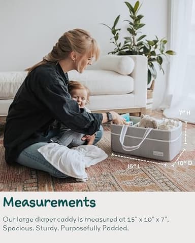 Lily Miles Baby Diaper Caddy - Large Organizer Tote Bag for Newborn essentials Boy or Girl - Baby Shower Basket - Nursery Must Haves - Registry Favorites - Newborn Caddie Car Travel - Image 4