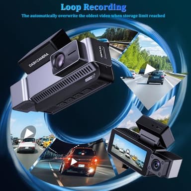 ANTFUTRE Dash Cam Front and Rear 4K HD 3-Channel Dash Cam with 64GB Card, Built-in WiFi GPS, Night Vision, Loop Recording, 24-Hour Parking Mode, G-Sensor and 3.4-inch IPS Screen (MXC-852-1) - Image 5