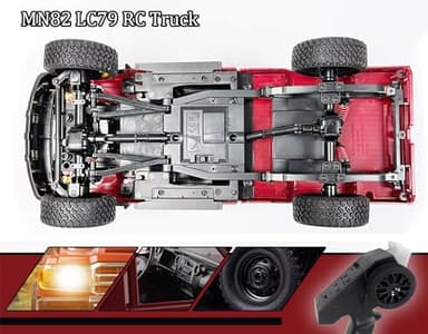 HLSFWDRIVE RC Rock Crawler RC Truck 4x4 Toyota LC79 RC Crawler 1/12 Off Road Pickup Remote Control 2.4Ghz All Terrain 280 Brushed Motor Proportional Throttle Steering RTR Hobby Toy Adult MN-82 - Image 6