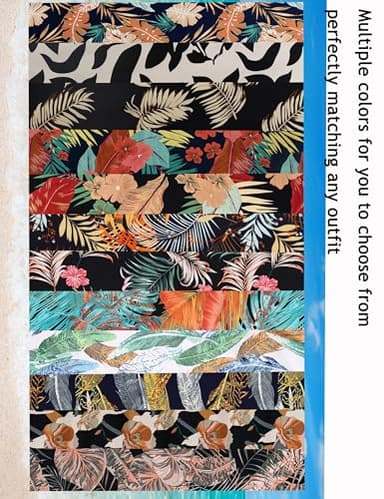 REDHOTYPE Women's Vacation Outfits Cover Ups Tropical Print Shorts Sets Hawaiian Summer Beachwear Blue Tropical M - Image 5