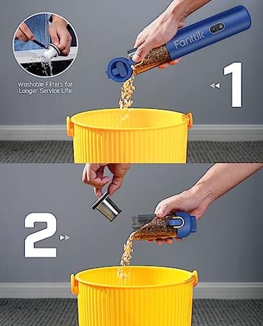 Fanttik Slim V8 Mate Cordless Car Vacuum Suction Power 12000Pa, Portable Mini Vacuum with Flexible Hose and Pet Brush, Type-C Charge, Portable for Car, Office Desk, Keyboards, Blue - Image 7