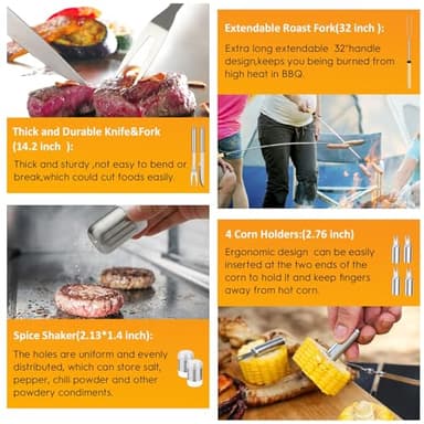 136 PCS Griddle Accessories Kit for Blackstone Camp Chef BBQ,Flat Top Grill Accessories with Basting Cover,Professional Grilling Gift for Men and Women,Perfect for Camping Backyard Barbecue - Image 5