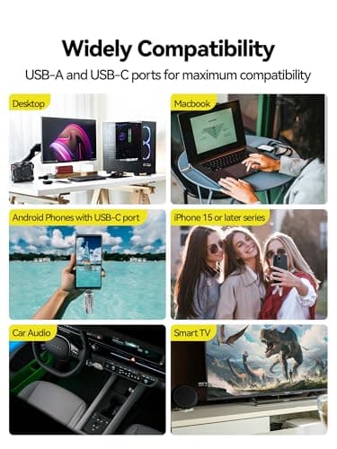 MOVE SPEED 1TB Solid State Flash Drive 570MB/s High Speed Type C + USB 3.2 Drive Dual Port, Thumb Drive Compatible with iPhone 15, 16,17 Series/Android Phone/MacBook/Audio/Smart TV - Image 6