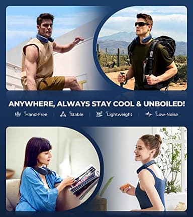 1S Cool Down 30°F Neck Fan with Double Semiconductor Coolers, 360° Surrounded Personal Fans Air Conditioner that Blow Cold Air, 8H lasting Portable Fan with 3 Speed, Gifts for Men Women Outdoor Travel - Image 6