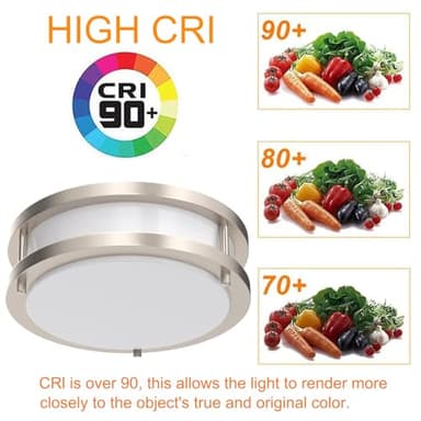 36W Dimmable LED Ceiling Light Fixture, 12 inch Flush Mount Light Fixture, Ceiling Lights for Bedroom, Kitchen, Bathroom, Super Bright 4000 Lumens, 400W Equivalent, 5000K Daylight White - Image 7