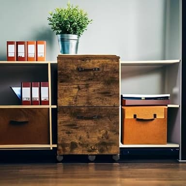 VASAGLE 2-Drawer File Cabinet, Small Rolling Filing Cabinet for Home Office, Printer Stand, for A4, Letter-Size Documents, 15.7 x 16.5 x 27.6 Inches, Rustic Brown and Ink Black UOFC040B01 - Image 5