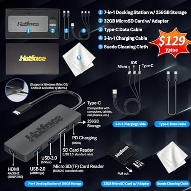 HP Stream 14" HD BrightView Laptop, Intel Celeron N4120, 16GB RAM, 416GB Storage (128GB eMMC + 288GB Docking Station Set), Intel UHD Graphics, 720p Camera, Wi-Fi, 1 Year Office 365, Win 11 S, Black - Image 2