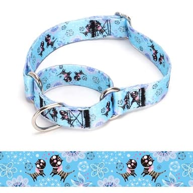 haoyueer Martingale Dog Collars - Flower Multicolor Cute Patterns, Adjustable Nylon Training Dog Collar Suitable for Boy and Girl Dogs Medium Large Dogs (20, L) - Image 1