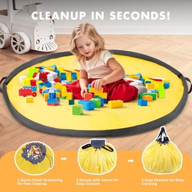 AuntyFey 5 Pack Toy Storage Bags, 2 In 1 Storage Organizers With Play Mat, Portable Carrying Case For Major Brand Bricks, Toy Organization System Easy Organizer Storage Box, Storage Bins Container - Image 5