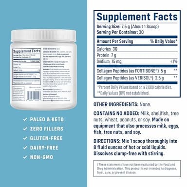 NativePath Bone Health Collagen Peptides, Type 1 & 3, with Fortibone and Verisol, 7.9 Ounce, 30 Servings - Image 2