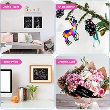Smasiagon Scratch Paper Art Set for Kids: 2 Pack Scratch Off Arts Crafts Graduation Gifts for Kids Ages 3-12 Girls Boys Students Teens School Classroom Prizes Birthday Party Favor Games DIY Activity - Image 5