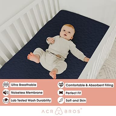 Waterproof Crib Mattress Protector Pad - 2-Pack Fitted Sheets - Soft Quilted Toddler Mattress Covers for Standard Baby Crib - Image 4