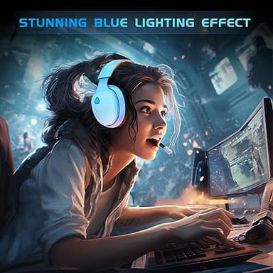 Gtheos 2.4GHz Wireless Gaming Headset for PS5, PS4 Fortnite & Call of Duty/FPS Gamers, PC, Nintendo Switch, Bluetooth 5.3 Gaming Headphones with Noise Canceling Mic, Stereo Sound, 40+Hr Battery -White - Image 8