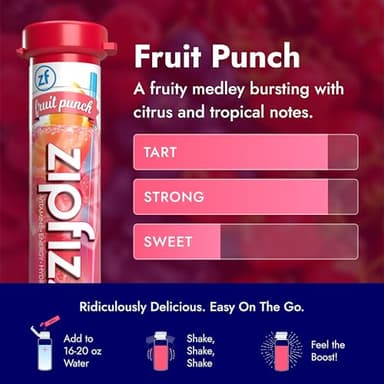 Zipfizz Daily Energy Drink Powder, Fruit Punch, 20 Pack 3-in-1 Sustained Energy, Rapid Hydration, and Essential Vitamins Sugar-Free Electrolyte Powder Contains Vitamin B-12 & Antioxidants - Image 4