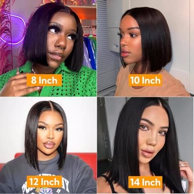 Wear and Go Glueless Bob Wigs Human Hair 5x5 Hd Lace Closure Wig Pre Plucked Pre Cut with Baby Hair 10 Inch Short Straight Bob Wig for Black Women 180% Density Brazilian Virgin Hair Natural Hairline - Image 6