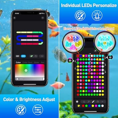 T-SUNUS 6-in-1 Color Changing Underwater Pond Light, IP68 Waterproof LED Fountain Lights with Bluetooth APP Control, RGB Submersible Landscape Spotlights for Aquariums Waterfalls Fountains Fish Tanks - Image 2