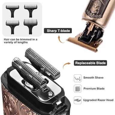Ufree Foil Shavers Electric Razor for Men, Beard Trimmer Grooming Shaving Kit, Hair Trimmer, Cordless Head Shavers for Bald Men Barber Clippers, Birthday Gifts for Him - Image 2
