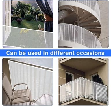 JIFTOK Baby Gate for Stairs, Banister Guard for Kids, Pets, Toys, 15ft L x 2.66 ft H, Mesh Netting Safety Net for Balcony Rail Stair, Stairway Net Baby Safety Products for Indoor & Outdoor (White - Image 6