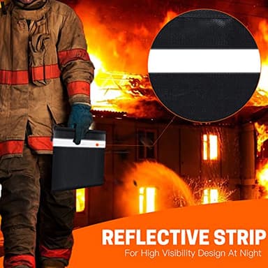 Andyer Fireproof Document Bag with Money Bag - 2 Pack 13.4" x 10" and 11" x 6" Waterproof Fireproof Money Bag for Cash, Small Fireproof Safe Pouch, Fire Proof Bag for Documents/Valuables with Zipper - Image 5