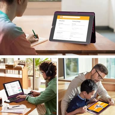 BABG Keyboard Case for iPad 9th Generation, 360° Rotatable Backlit Keyboard with Pencil Holder for 10.2 inch iPad 9th Gen 2021/ 8th Gen 2020/ 7th Gen 2019 and iPad Air 3 / Pro 10.5" - Raspberry - Image 6