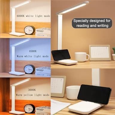 R RUCKERCO Led Desk Lamp Dimmable Desk Light Reading Lamp 3 Lighting Modes, Eye Protection Accessories, Study Desk Lamp Equipped USB Charger Suitable for Home Office is for Gift Giving - Image 4