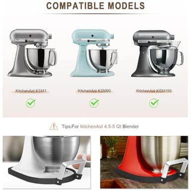 Sliding Mat for Kitchen aid 4.5-5 Qt Stand Mixer with 1Pc Cord Organizer and 3Pcs Attachment Holder for Kitchen Appliance Slider Counter, Sliding Tray,Moving Tray(Black) - Image 2