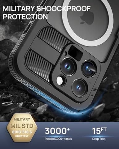 Lanhiem Magnetic for iPhone 16 Pro Max Case, IP68 Waterproof Dustproof Case, [Compatible with Magsafe] [Built-in Screen Protector] Full Body Heavy Duty Rugged Phone Cover 6.9 inch, Black/Clear - Image 6