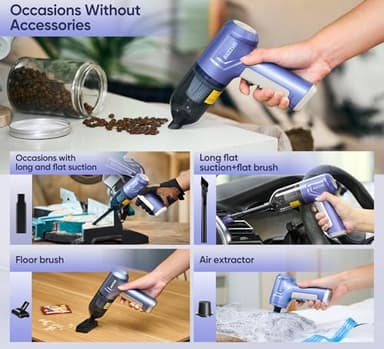 AUXTUR 3 in 1 Car Vacuum Cleaner High Power | Portable Cordless Handheld | 15000PA Brushless Motor | Super Suction Mini Vacuum With Super Endurance for Home - Image 7