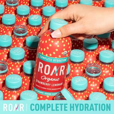 ROAR Complete Hydration Organic - Electrolyte Drinks Loaded with Vitamins C, B5, B12 - Non-GMO, Gluten-Free - Strawberry Lemonade - 12 pc - Image 6