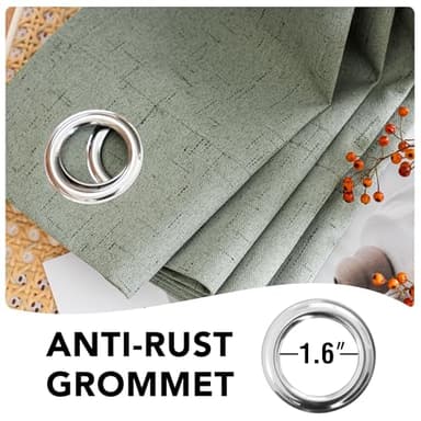 H.VERSAILTEX 100% Blackout Curtains for Bedroom Thermal Insulated Linen Textured Curtains Heat and Full Light Blocking Drapes Living Room Curtains 2 Panel Sets, 52x96 - Inch, Green Bay - Image 6