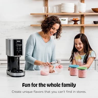 Ninja CREAMi | Ice Cream Maker Bundle | Includes (4)16 oz. Tubs for Gelato, Mix-ins, Milkshakes, Sorbet, Smoothie Bowls & More| 7 One-Touch Programs| Compact Size| Perfect for Kids | Silver - Image 2