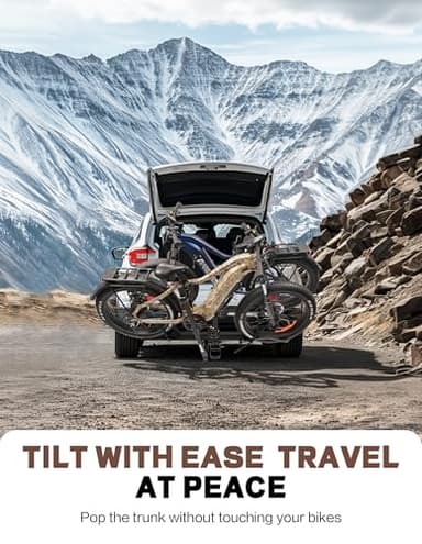 Young E-Bike Rack Hitch Mount Platform Style for Cars Trucks SUVs Minivans RV, fits E-Bike with Up to 5-inch Fat Tire, 200 lbs Capacity, Anti-falloff 360° Swirl Structure - Image 3