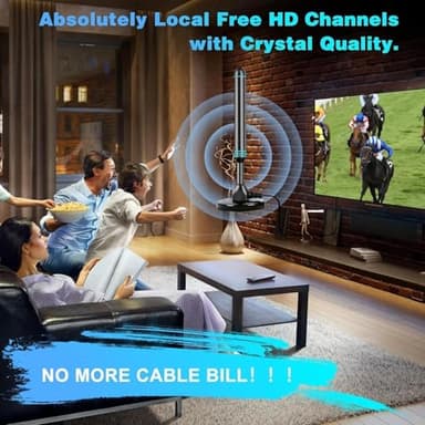 HECHOBO TV Antenna Indoor, Digital TV Antenna for Smart TV Indoor, 32.8ft Long Cable, Omnidirectional Receiving, Supports 4K 1080P TV - Image 4