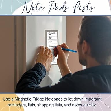 Utron 4 Pack Magnetic Notepads for Refrigerator, 50 Pages/Book Grocery List Magnet Pad for Fridge, Design Magnetic Grocery List Pad for Fridge, Grocery List Notepad, To-Do Memos, List - Image 6