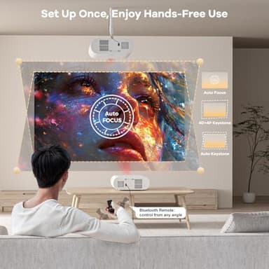 Projector Compatible with Google TV|1800 ANSI|Auto Lens Cap&4D Keystone|Auto Focus|Voice Control Portable Outdoor Projector 4K with WiFi and Bluetooth, Sovboi Smart Proyector for Netflix Home Theater - Image 5