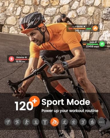 Smart Watches for Men Fitness Tracker: 1.85" Smart watch with 1000 mAh 100 Day+Battery Life Make/Recive Call Heart Rate Blood Pressure SpO2 Sleep Monitor 120+ Sport Mode 5ATM for iPhone Android Phones - Image 5