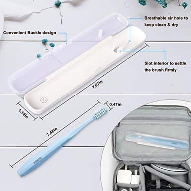 SUREE Extra Soft Toothbrush for Sensitive Teeth, Upgraded 10000 Ultra Soft Bristles for Adults & Elders, Manual Travel Toothbrush with Individual Portable Case (4 Pack) - Image 3