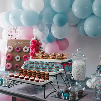 Czlizdyt Extra Large 3 Tier Serving Tray Set, 24x22x9.7 inch Cupcake Fruit Cookie Dessert Table Display Stands Melamine Tiered Platters Food Trays for Party Buffet Entertaining, White - Image 2