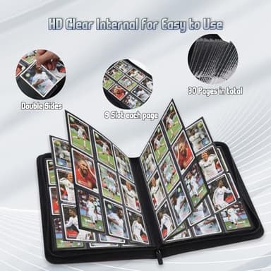 Trading Card Binder, Premium 9 Pocket Double Sided 540 Pocket PU Card Collection Binder, Collectible Trading Card Albums for MTG, TCG, Sport Card, Game Cards (Dark Green) - Image 4