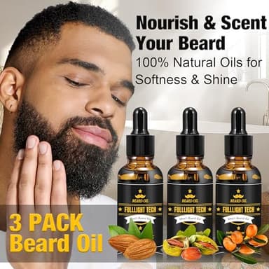 Beard Kit for Men Grooming & Care W/3 Pack Beard Oil, Wash, Balm, Comb, Brush, Scissors,Anniversary Valentines Birthday Fathers Gifts Idea for Husband Him Boyfriend Dad Men Christmas Stocking Stuffers - Image 4