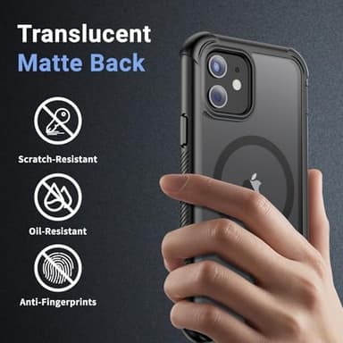 jaroco Magnetic for iPhone 12/12 Pro Case, [Compatible with MagSafe][Military Grade Drop Protection][Heavy Duty Protection][Non-Slip][Shockproof] 2-Layer Durable Bumper Phone Case 6.1''-Black - Image 6
