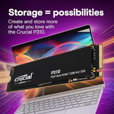 Crucial P310 2TB 2280 PCIe Gen4 3D NAND NVMe M.2 SSD – Up to 7,100 MB/s – Shift up to Gen4, with Acronis Offer, Internal Solid State Drive (PC) – CT2000P310SSD801 - Image 6