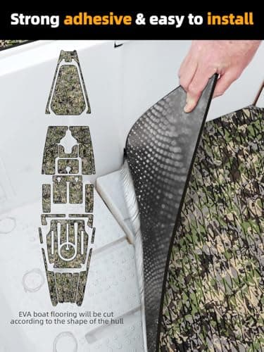 FOCEAN Boat Flooring EVA Foam Boat Decking Camo Marine Flooring Self-Adhesive Marine Mat for Motorboat RV Yacht Kayak, 94.5''x 23.6'', Forest Camo - Image 3
