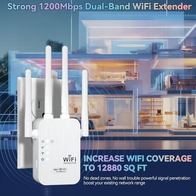 WiFi Extender, 2025 Fastest WiFi Booster,WiFi Extenders Signal Booster for Home, WiFi Repeater with Ethernet Port Covers up to 9880sq. ft and 55 Devices-Medium-2.4GHZ - Image 2